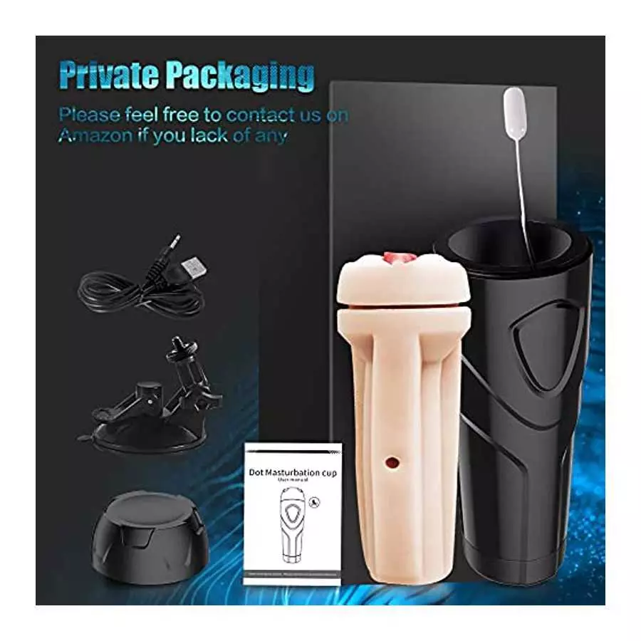 Hands Free Vibrating Male Masturbator Sex Toy for Men, Realistic Textured Vagina Pocket Pussy with 10 Vibrations for Men Blowjob