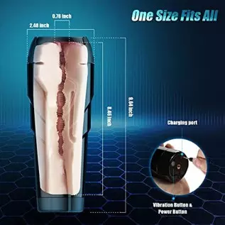 Hands Free Vibrating Male Masturbator Sex Toy for Men, Realistic Textured Vagina Pocket Pussy with 10 Vibrations for Men Blowjob Hands Free Vibrating Male Masturbator Sex Toy for Men, Realistic Textured Vagina Pocket Pussy with 10 Vibrations for Men Blowjob