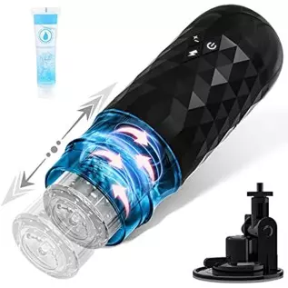 Automatic Thrusting Rotating Male Masturbators Cup, Electric Pocket Pussy with 7 Rotating & 7 Thrusting Modes, Realistic Texture