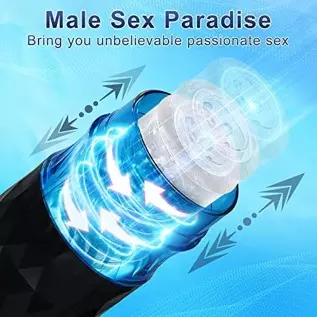 Automatic Thrusting Rotating Male Masturbators Cup, Electric Pocket Pussy with 7 Rotating & 7 Thrusting Modes, Realistic Texture