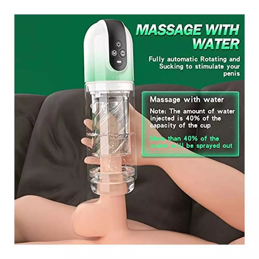 Automatic Male Masturbator with Tongue Licking, 7 Rotating and Sucking Fully Waterproof Masturbation Cup,Men's Pocket Pussy Hand