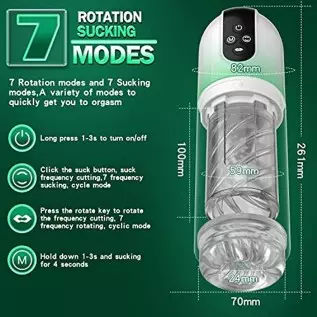Automatic Male Masturbator with Tongue Licking, 7 Rotating and Sucking Fully Waterproof Masturbation Cup,Men's Pocket Pussy Hand Automatic Male Masturbator with Tongue Licking, 7 Rotating and Sucking Fully Waterproof Masturbation Cup,Men's Pocket Pussy Hand