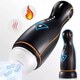 Automatic Sucking Blowjob Sex Machine LED Male Masturbator,Adult Sex Toys for Men,Vibrating Heating Hands Free Men's Sex Toy Str