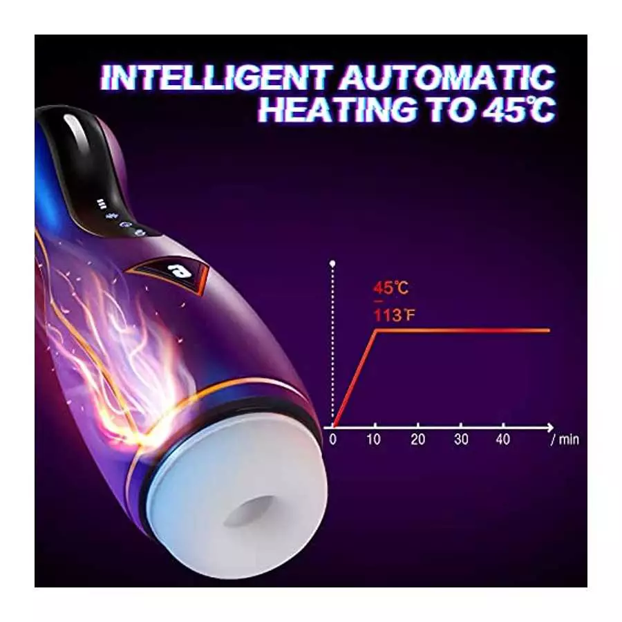 Automatic Sucking Blowjob Sex Machine LED Male Masturbator,Adult Sex Toys for Men,Vibrating Heating Hands Free Men's Sex Toy Str
