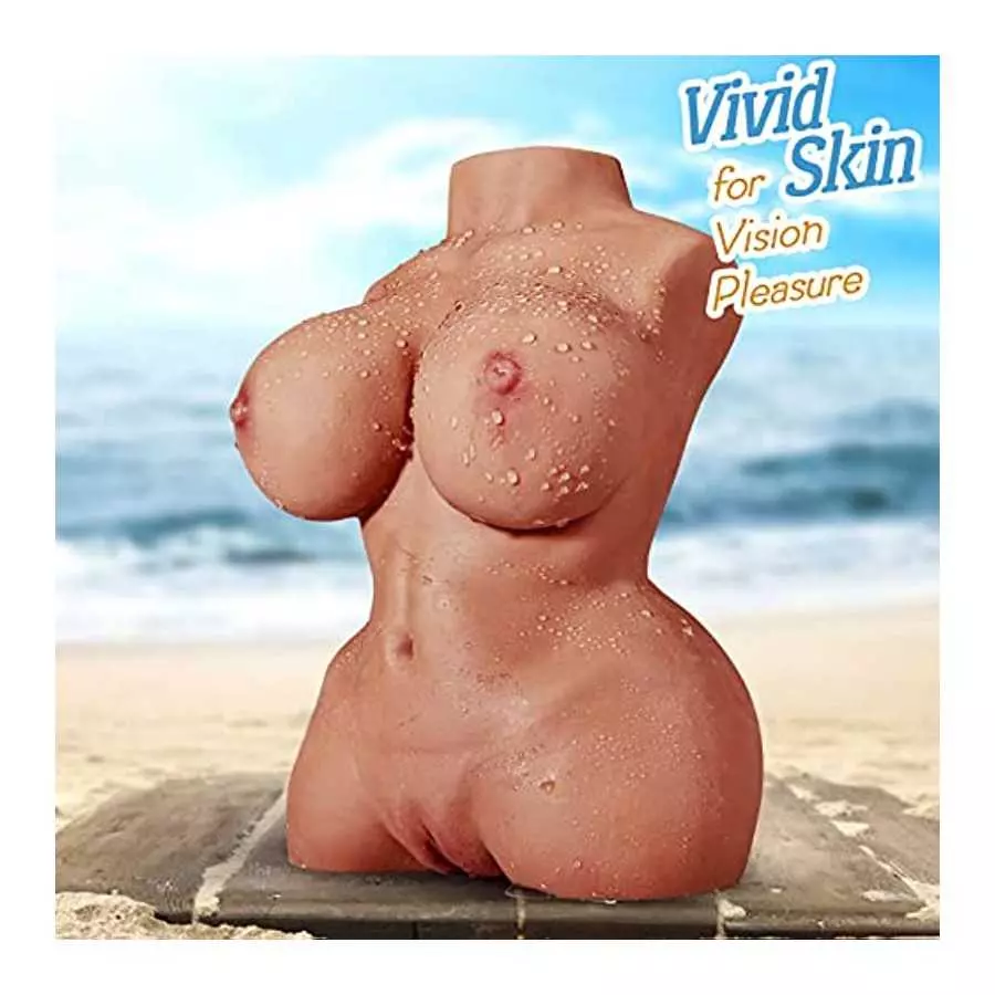 11LB Brown Sex Doll with Torso and Big Boob, GOYHA Male Sex Toy for Vagina Anal Breast Play, Pussy Ass Masturbator Toys Brown Re