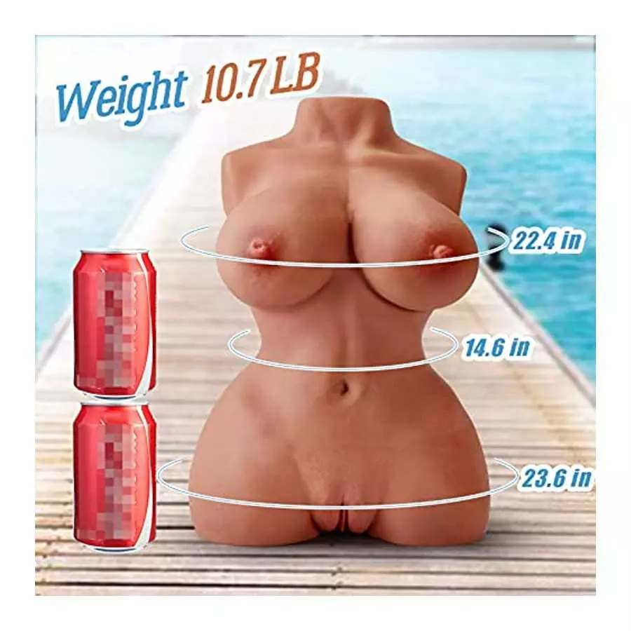 11LB Brown Sex Doll with Torso and Big Boob, GOYHA Male Sex Toy for Vagina Anal Breast Play, Pussy Ass Masturbator Toys Brown Re