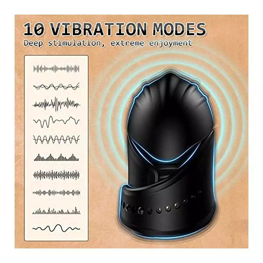 Penis Training Vibrator Male Masturbator, Mens Penis Glans Stimulating Sex Toys, 10 Vibration Modes for Glans Ejaculation Traini