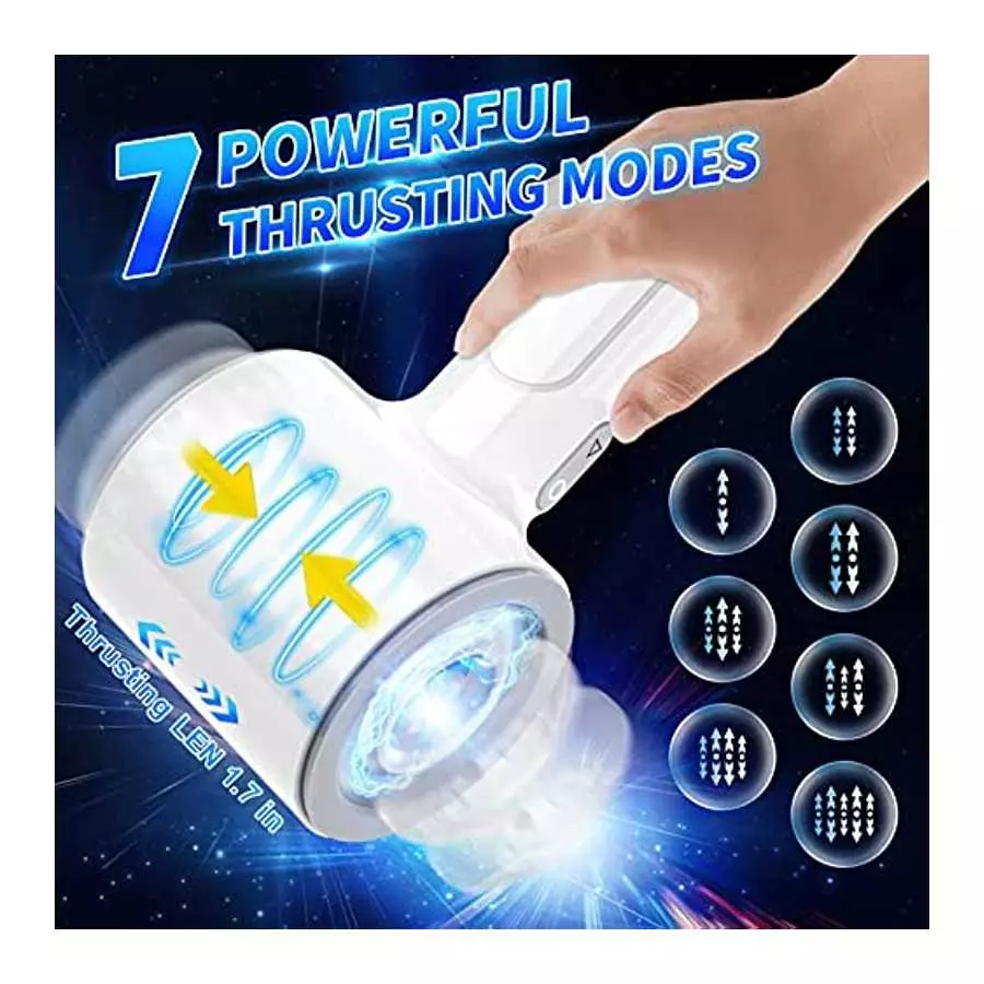 Automatic Thrusting Male Masturbators ,Pocket Pussycats Male Masturbators Cup with 7 Thrusting & Vibrating Modes Mens Stroker Bl
