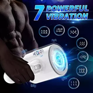 Automatic Thrusting Male Masturbators ,Pocket Pussycats Male Masturbators Cup with 7 Thrusting & Vibrating Modes Mens Stroker Bl