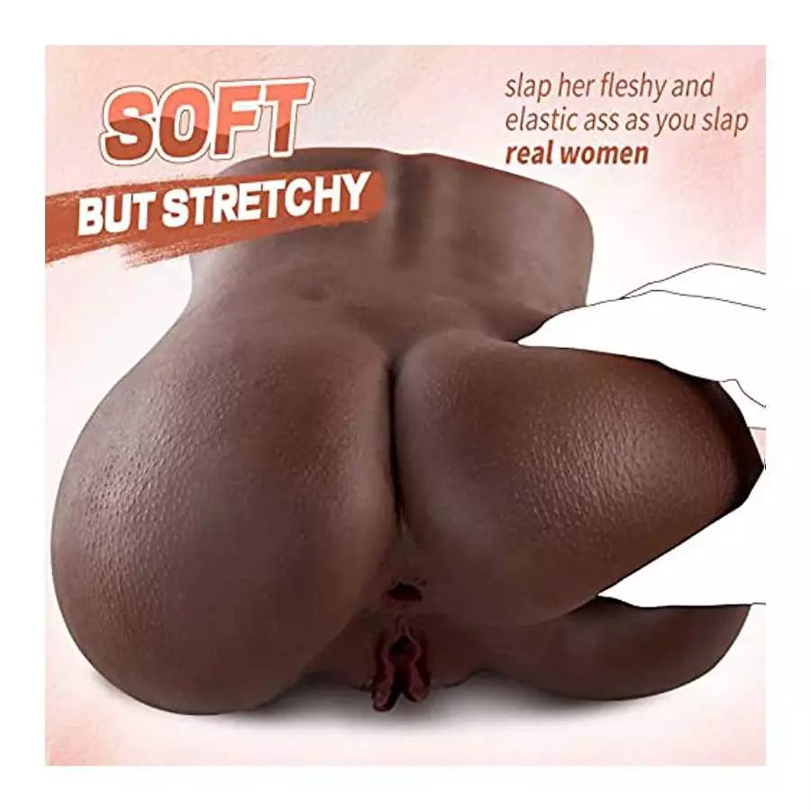 4.5LB Brown Anal Male Masturbator Sex Doll with Strong Suction, Realistic Vagina Pocket Pussy Ass Masturbator with 2 Hole for Pl