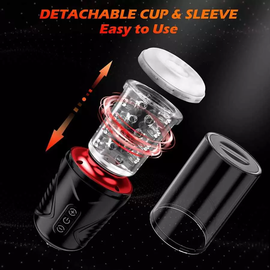 Automatic Male Masturbator, Amortoy Male Masturbators Cup with 7 Thrusting & Rotating, 50dB Super Quite Hands-Free Electric Pock