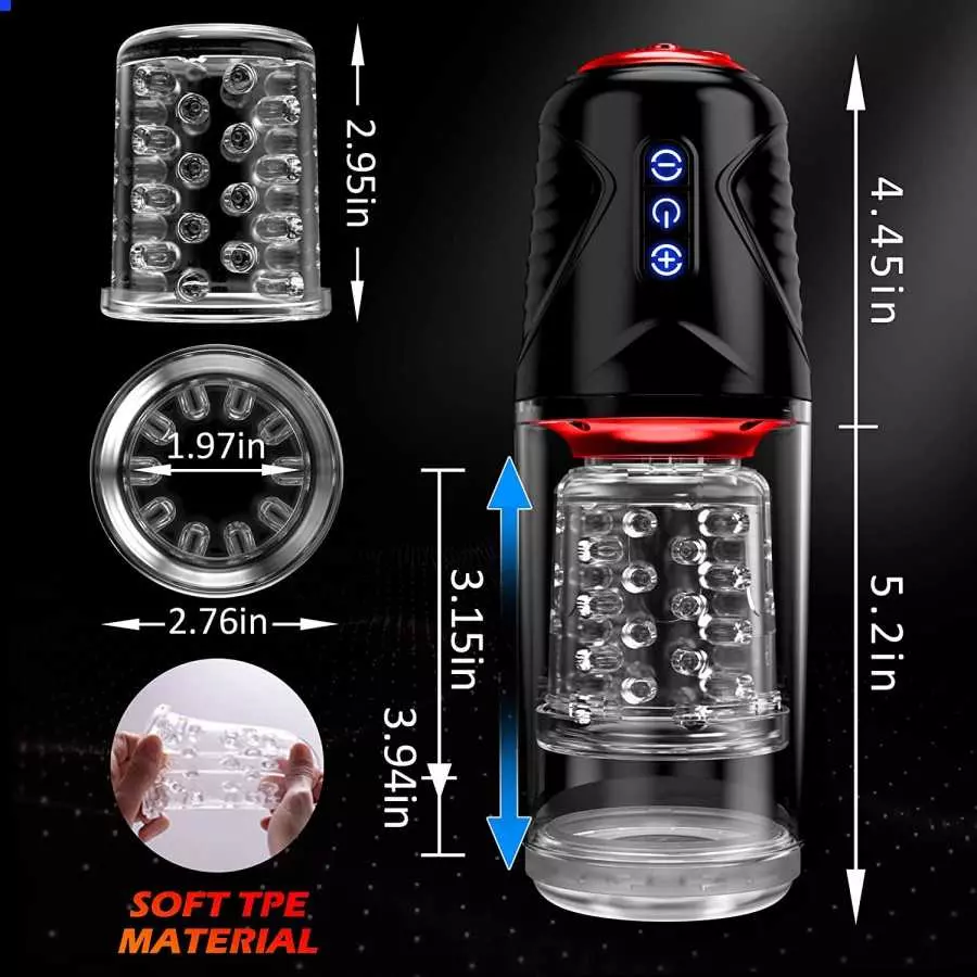 Automatic Male Masturbator, Amortoy Male Masturbators Cup with 7 Thrusting & Rotating, 50dB Super Quite Hands-Free Electric Pock