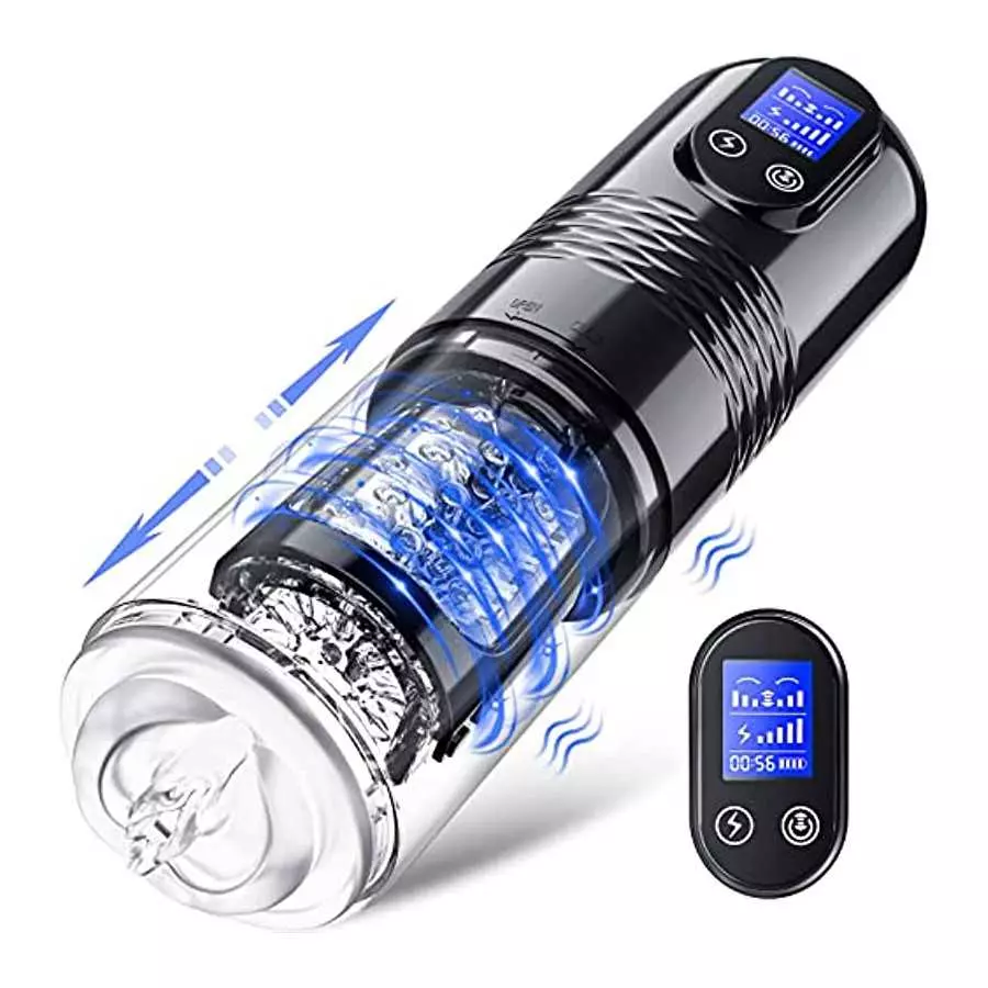 Automatic Male Masturbator Sex Toys - Male Masturbators with 10 Vibrating & 6 Thrusting, LCD Display Adult Toys Sex Toy for Men Automatic Male Masturbator Sex Toys - Male Masturbators with 10 Vibrating & 6 Thrusting, LCD Display Adult Toys Sex Toy for Men