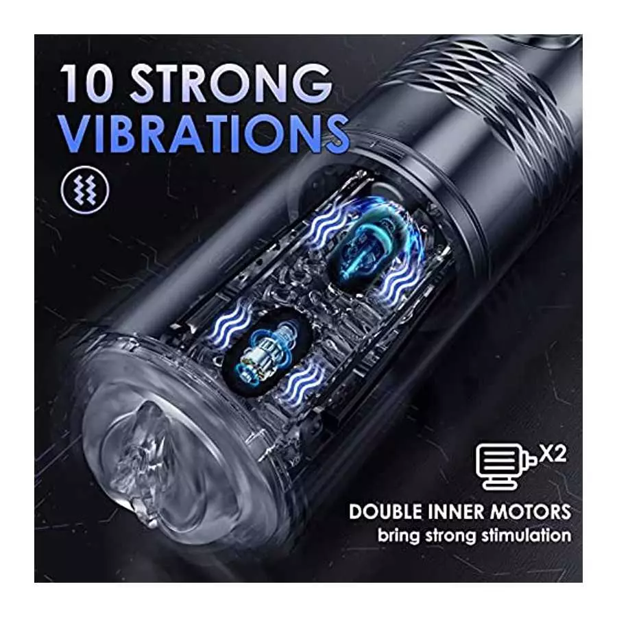 Automatic Male Masturbator Sex Toys - Male Masturbators with 10 Vibrating & 6 Thrusting, LCD Display Adult Toys Sex Toy for Men
