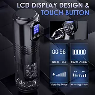 Automatic Male Masturbator Sex Toys - Male Masturbators with 10 Vibrating & 6 Thrusting, LCD Display Adult Toys Sex Toy for Men Automatic Male Masturbator Sex Toys - Male Masturbators with 10 Vibrating & 6 Thrusting, LCD Display Adult Toys Sex Toy for Men