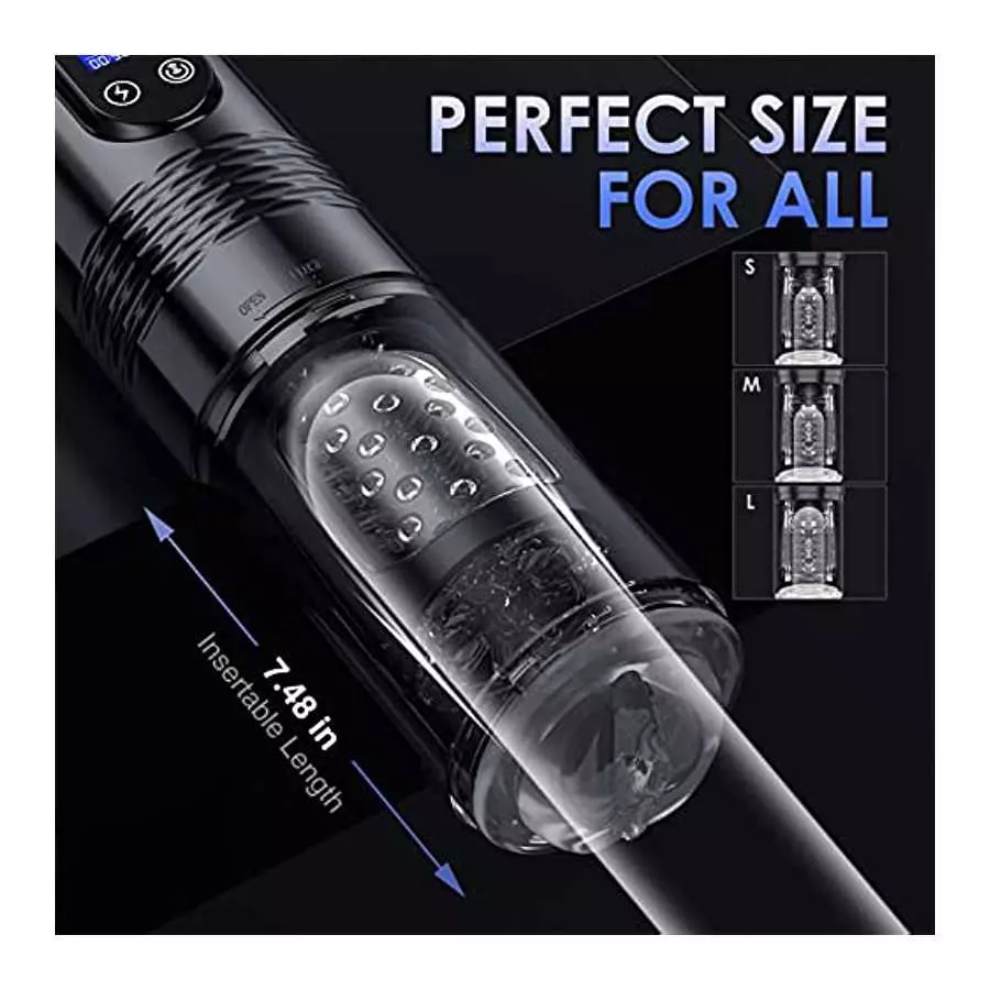 Automatic Male Masturbator Sex Toys - Male Masturbators with 10 Vibrating & 6 Thrusting, LCD Display Adult Toys Sex Toy for Men