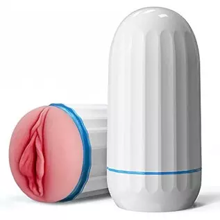 TIVINO Handheld Male Masturbators Cup with Deeper Wrapped, Realistic Pocket Pussy Stroker with Strong Suctions, Male Sex Toy for