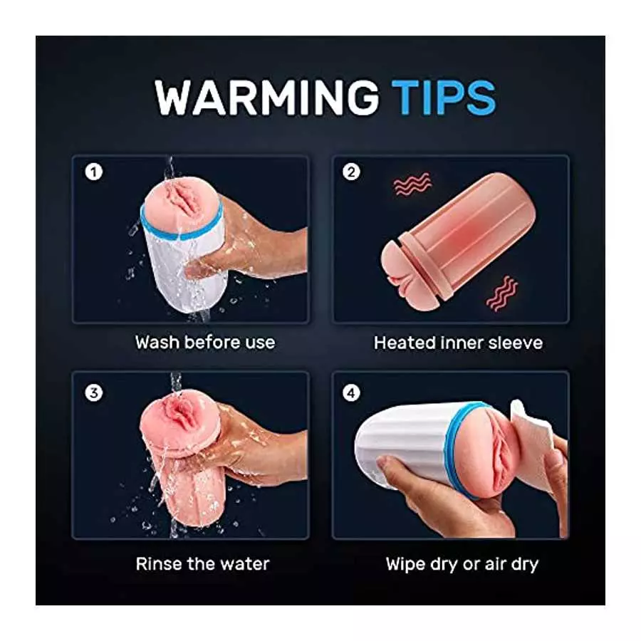 TIVINO Handheld Male Masturbators Cup with Deeper Wrapped, Realistic Pocket Pussy Stroker with Strong Suctions, Male Sex Toy for