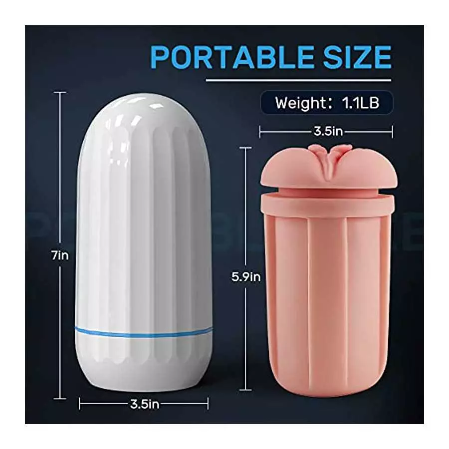 TIVINO Handheld Male Masturbators Cup with Deeper Wrapped, Realistic Pocket Pussy Stroker with Strong Suctions, Male Sex Toy for