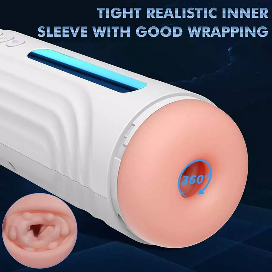 Automatic Male Masturbator Sex Toys-Male Masturbator with 5 Thrusting&Vibrating Bullet Vibrator, Cafatop LCD Display Adult Sex T
