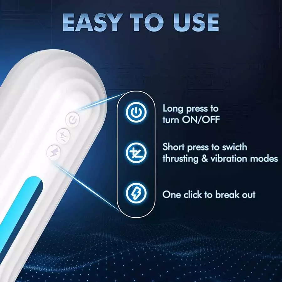 Automatic Male Masturbator Sex Toys-Male Masturbator with 5 Thrusting&Vibrating Bullet Vibrator, Cafatop LCD Display Adult Sex T