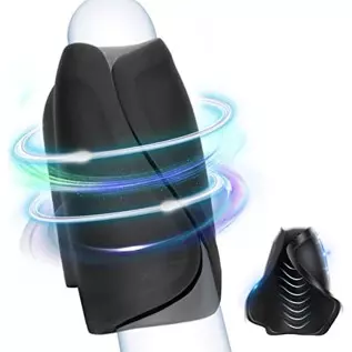 Vibrating Male Masturbator Penis Training Vibrator, Soft Liquid Silicone Men Vibrator with 8 Powerful Vibration Adjustable Strok