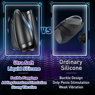 Vibrating Male Masturbator Penis Training Vibrator, Soft Liquid Silicone Men Vibrator with 8 Powerful Vibration Adjustable Strok