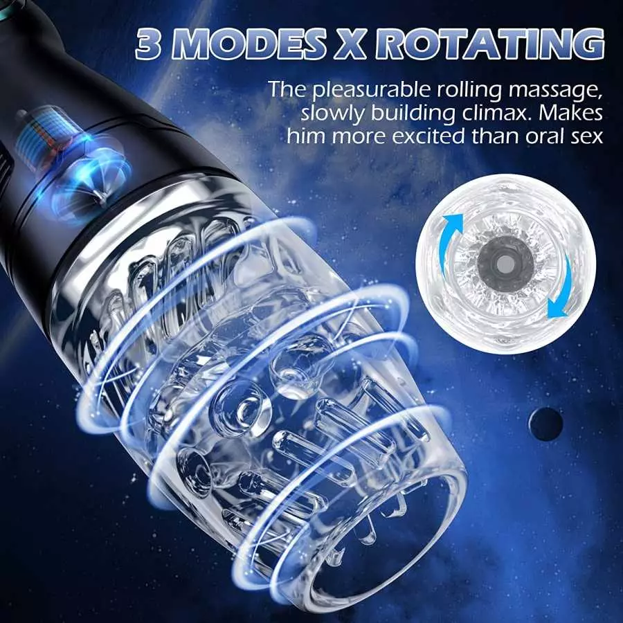 Automatic Male Masturbator, AMOVIBE Male Masturbators Cup with 4 Rotation & 3 Speed Modes, Sex Toys for Men/Adult Toys with 50dB