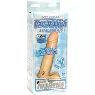 Adult Sex Toys Vac-U-Lock 6in Realistic White