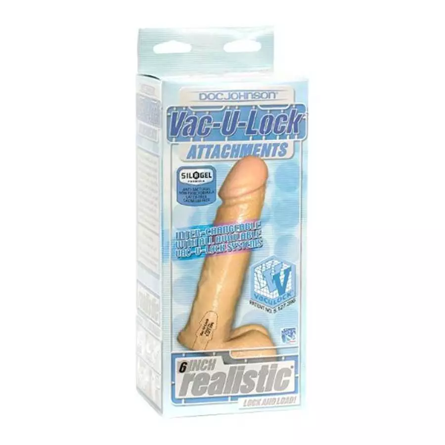 Adult Sex Toys Vac-U-Lock 6in Realistic White