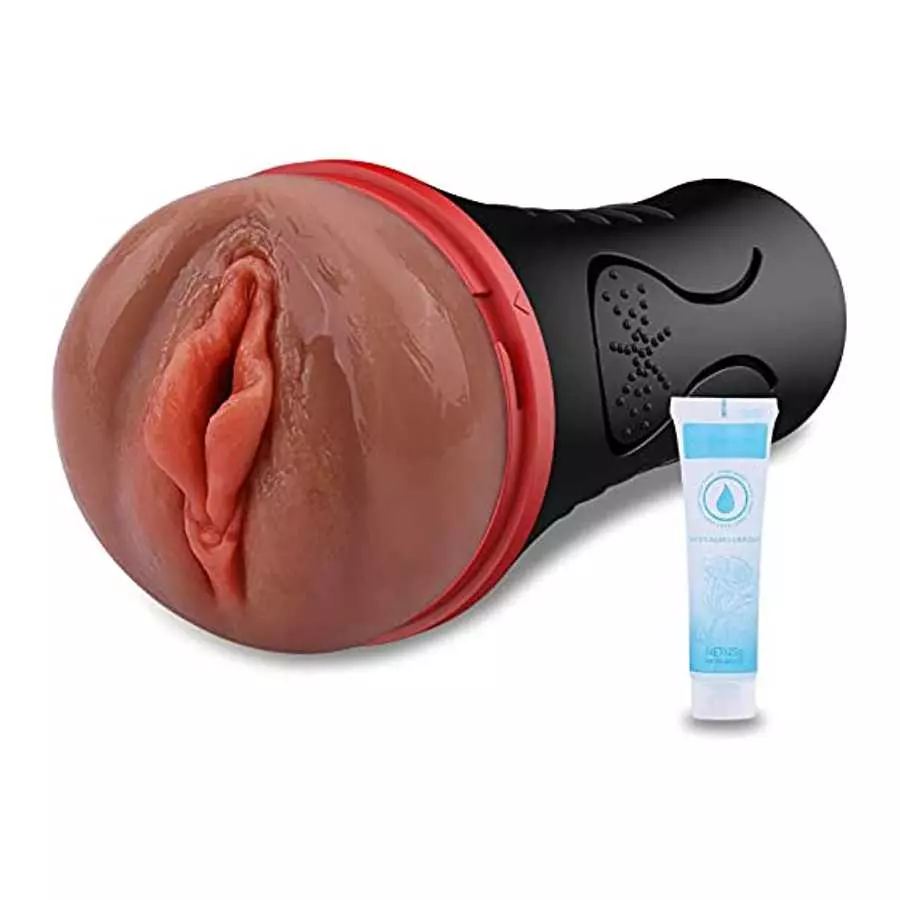 Squeezable Male Masturbator Pocket Pussy for Men, Banenu Lifelike Textured Vagina Pussy Masturbation Cup with 7.5" Depth, Plump