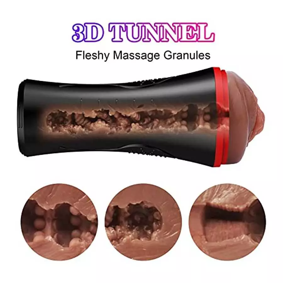 Squeezable Male Masturbator Pocket Pussy for Men, Banenu Lifelike Textured Vagina Pussy Masturbation Cup with 7.5" Depth, Plump