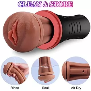 Squeezable Male Masturbator Pocket Pussy for Men, Banenu Lifelike Textured Vagina Pussy Masturbation Cup with 7.5" Depth, Plump