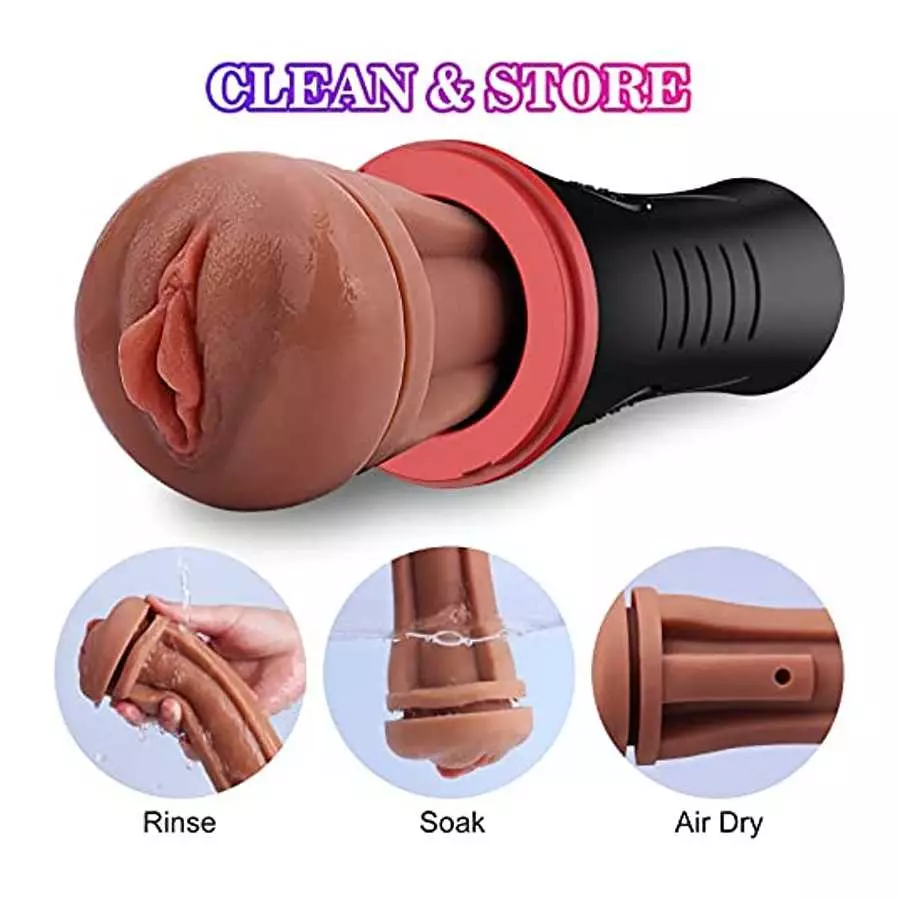 Squeezable Male Masturbator Pocket Pussy for Men, Banenu Lifelike Textured Vagina Pussy Masturbation Cup with 7.5" Depth, Plump