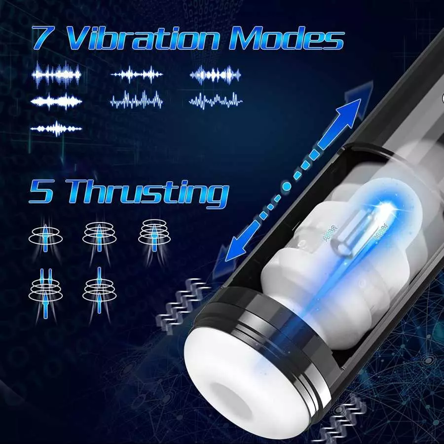Automatic Male Masturbators, Mesterstar Male Masturbator Cup Stroker with 5 Thrusting & 7 Vibration, Blowjob Hands Free Pocket P
