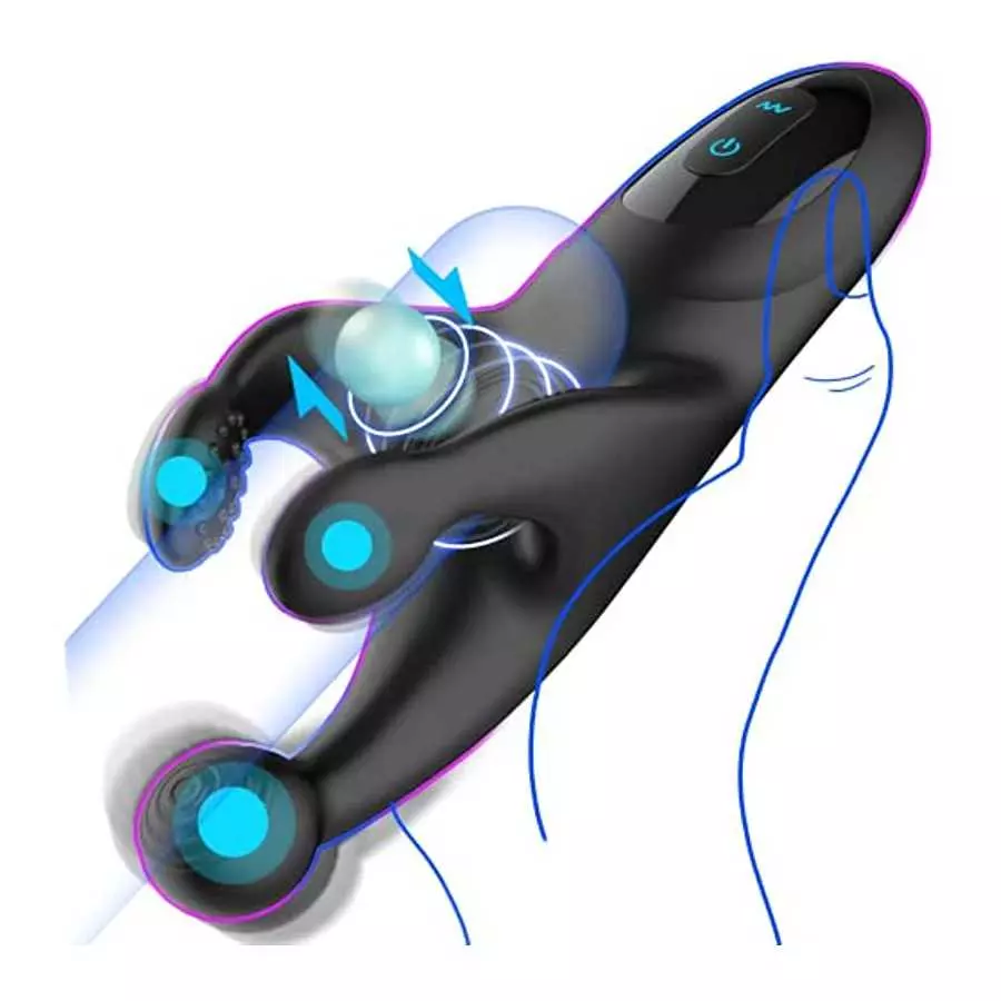 Vibrating Male Masturbators Male Vibrator Electric Penis Massager with 10 Flapping & 10 Powerful Vibrations Three-End Open Desig Vibrating Male Masturbators Male Vibrator Electric Penis Massager with 10 Flapping & 10 Powerful Vibrations Three-End Open Desig