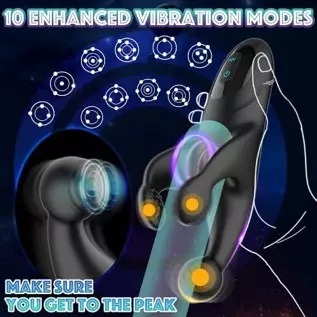 Vibrating Male Masturbators Male Vibrator Electric Penis Massager with 10 Flapping & 10 Powerful Vibrations Three-End Open Desig Vibrating Male Masturbators Male Vibrator Electric Penis Massager with 10 Flapping & 10 Powerful Vibrations Three-End Open Desig