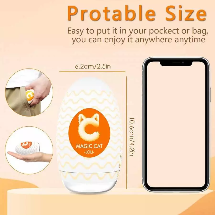 Male Masturbators Egg,FOLANVOFF Portable and Reusable Pocket Pussy Egg with Realistic Mouth for Oral Sex,Ultra Soft Stretchy Mal
