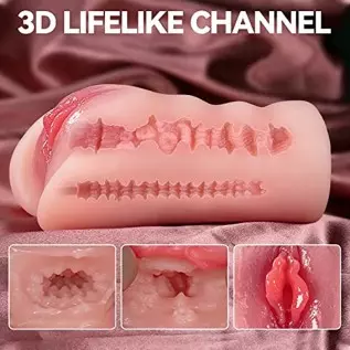 1.68LB Male Masturbator Pocket Pussy Sex Toy - 2 in 1 Realistic Stroker with Real Vagina and Tight Anal Tunnels, Colorfast Soft 1.68LB Male Masturbator Pocket Pussy Sex Toy - 2 in 1 Realistic Stroker with Real Vagina and Tight Anal Tunnels, Colorfast Soft