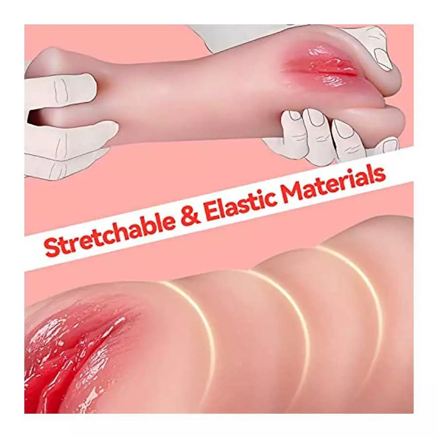 1.68LB Male Masturbator Pocket Pussy Sex Toy - 2 in 1 Realistic Stroker with Real Vagina and Tight Anal Tunnels, Colorfast Soft
