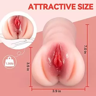 1.68LB Male Masturbator Pocket Pussy Sex Toy - 2 in 1 Realistic Stroker with Real Vagina and Tight Anal Tunnels, Colorfast Soft 1.68LB Male Masturbator Pocket Pussy Sex Toy - 2 in 1 Realistic Stroker with Real Vagina and Tight Anal Tunnels, Colorfast Soft