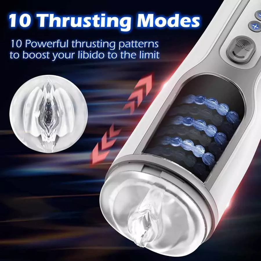 Automatic Male Masturbator, RHEXIA Male Masturbators Cup with 10-Mode Life-Like Stroking Motion, Men's Pocket Pussy Strokers, To