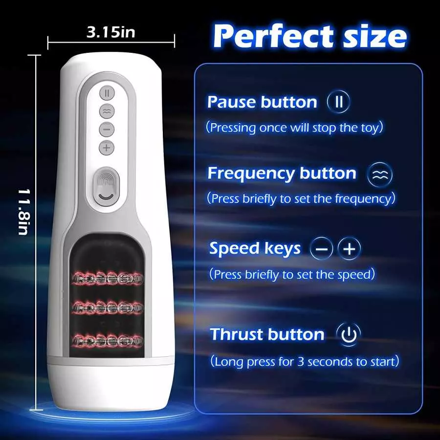 Automatic Male Masturbator, RHEXIA Male Masturbators Cup with 10-Mode Life-Like Stroking Motion, Men's Pocket Pussy Strokers, To
