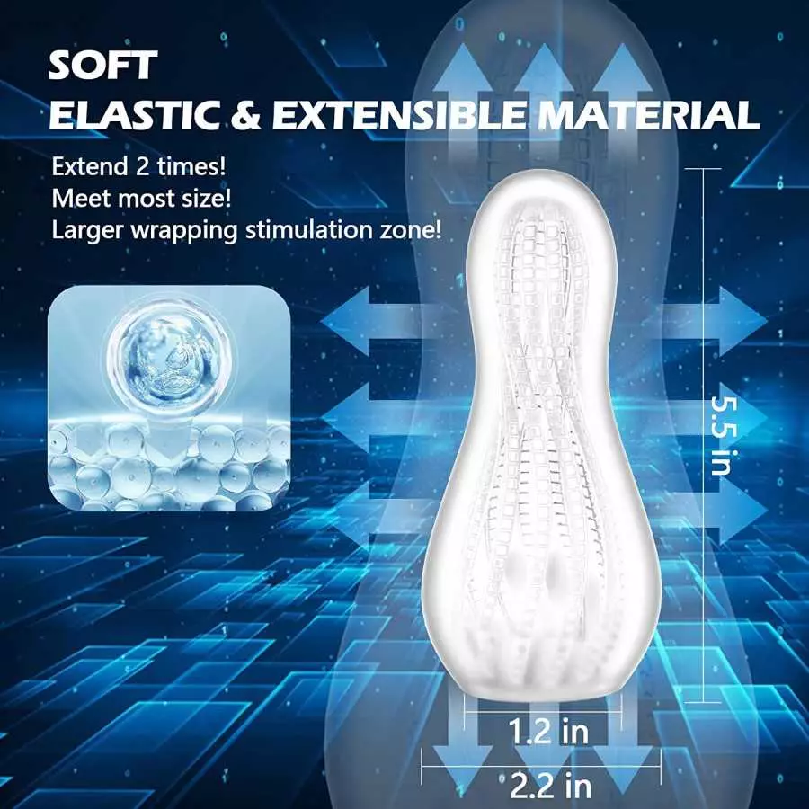 Sex Toys for Men Male Masturbators with Textured Tunnel, Male Sex Toys Elastic and Waterproof Pocket Pussy Male Stroker Suitable