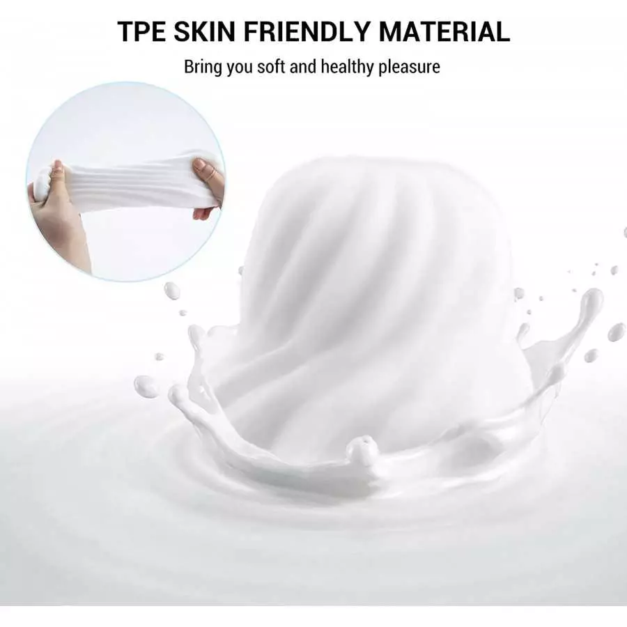 Male Masturbator Vacuum Cup, 3D Realistic Pocket Pussy Sleeve for Men Reusable Soft Stretchy Adult Men Sex Toys, Silky White