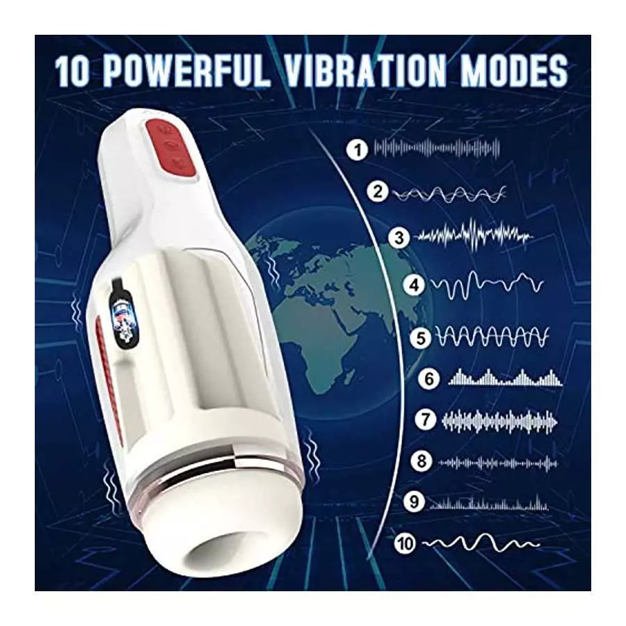 Automatic Male Masturbators Cup, Male Masturbator Toy with with 10 Vibrating Modes & 5 Suction Modes, LUGAGA Masturbation Blowjo
