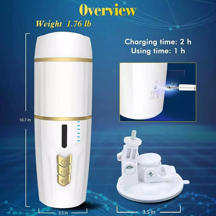 Automatic Blowjob Toy Machine Male Masturbators Cup with 7 Rotating Thrusting Motion, Male Sex Toy Penis Masturbator for Men Str