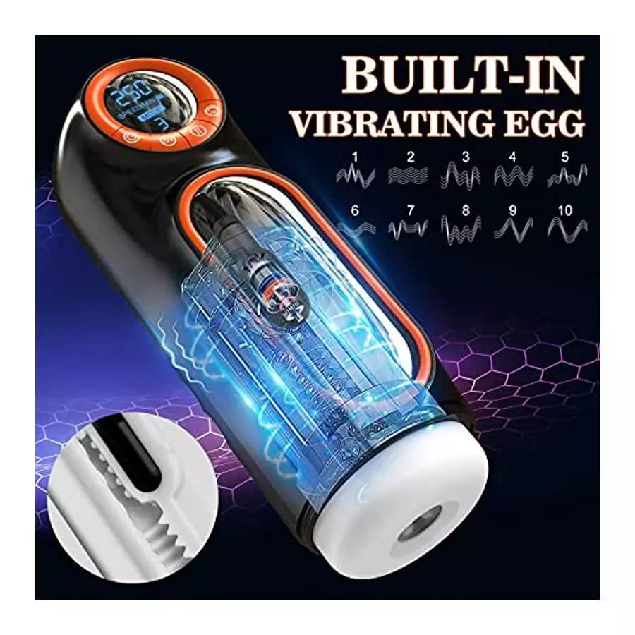 Automatic Male Masturbator with Powerful Vibrating & Thrusting Mode, Krumppo Self-Sucking Masturbation Stroker for Men with Real