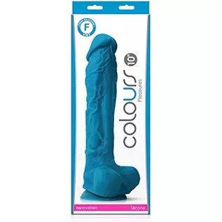 Adult Sex Toys Colours Pleasures 10in Dildo Blue