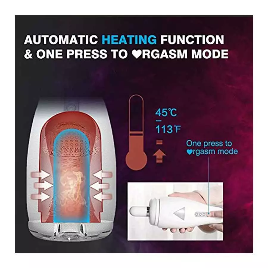 Automatic Sucking Blowjob Sex Machine Male Masturbator, Adult Sex Toys for Men, Vibrating Heating Hands Free Men's Sex Toy Strok